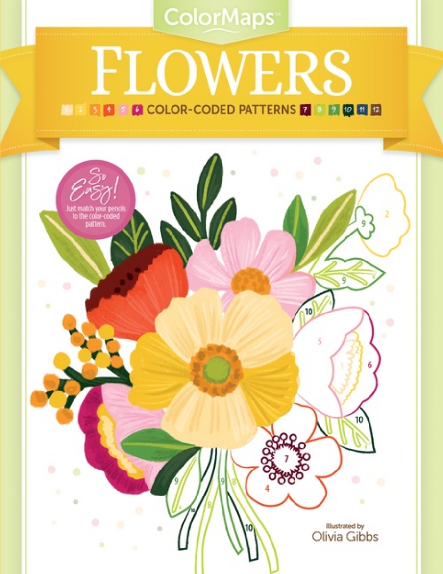 Picture of Colormaps Flowers : Color-Coded Patterns Adult Coloring Book