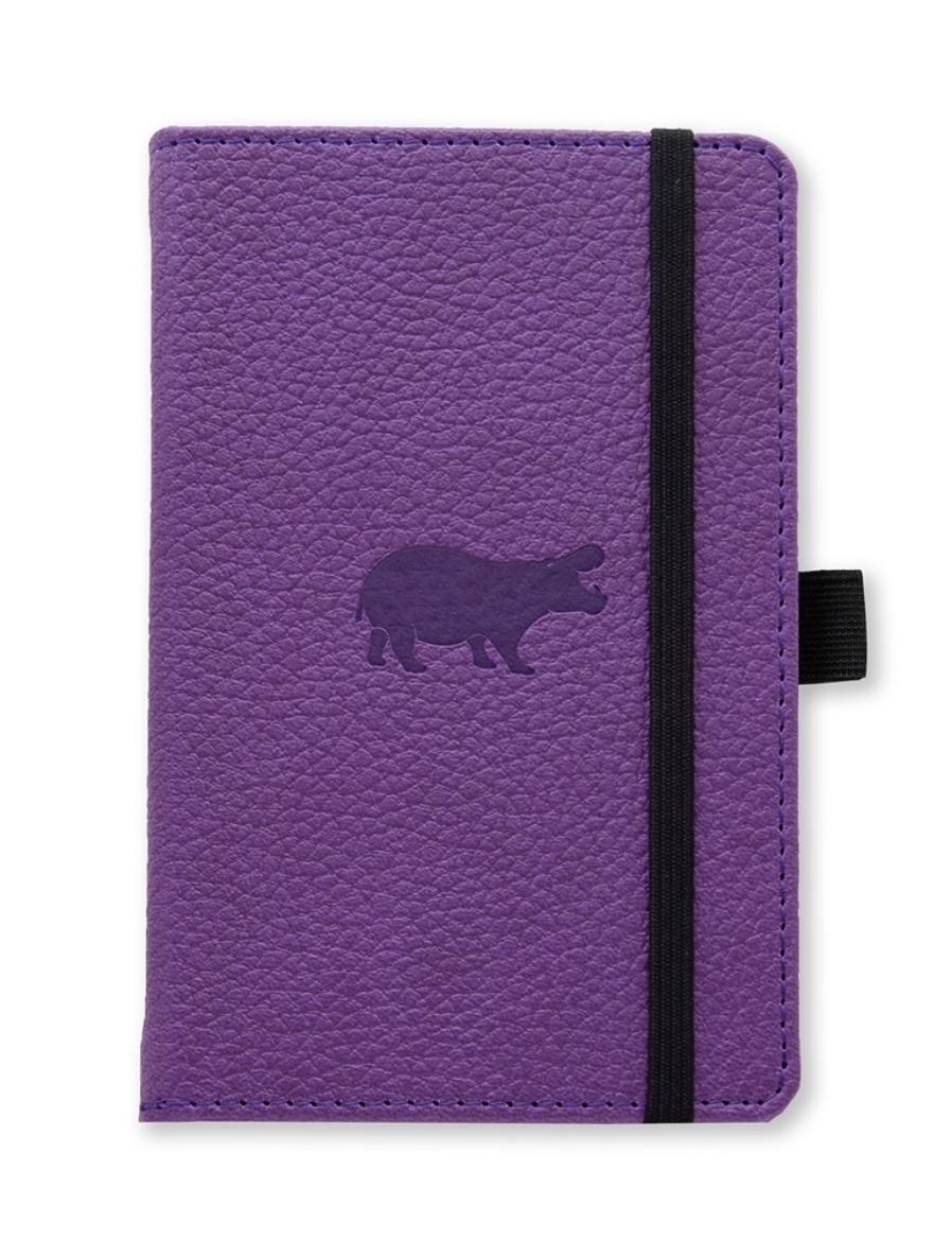 Picture of Dingbats* Wildlife A6 Pocket Dotted - Purple Hippo Notebook