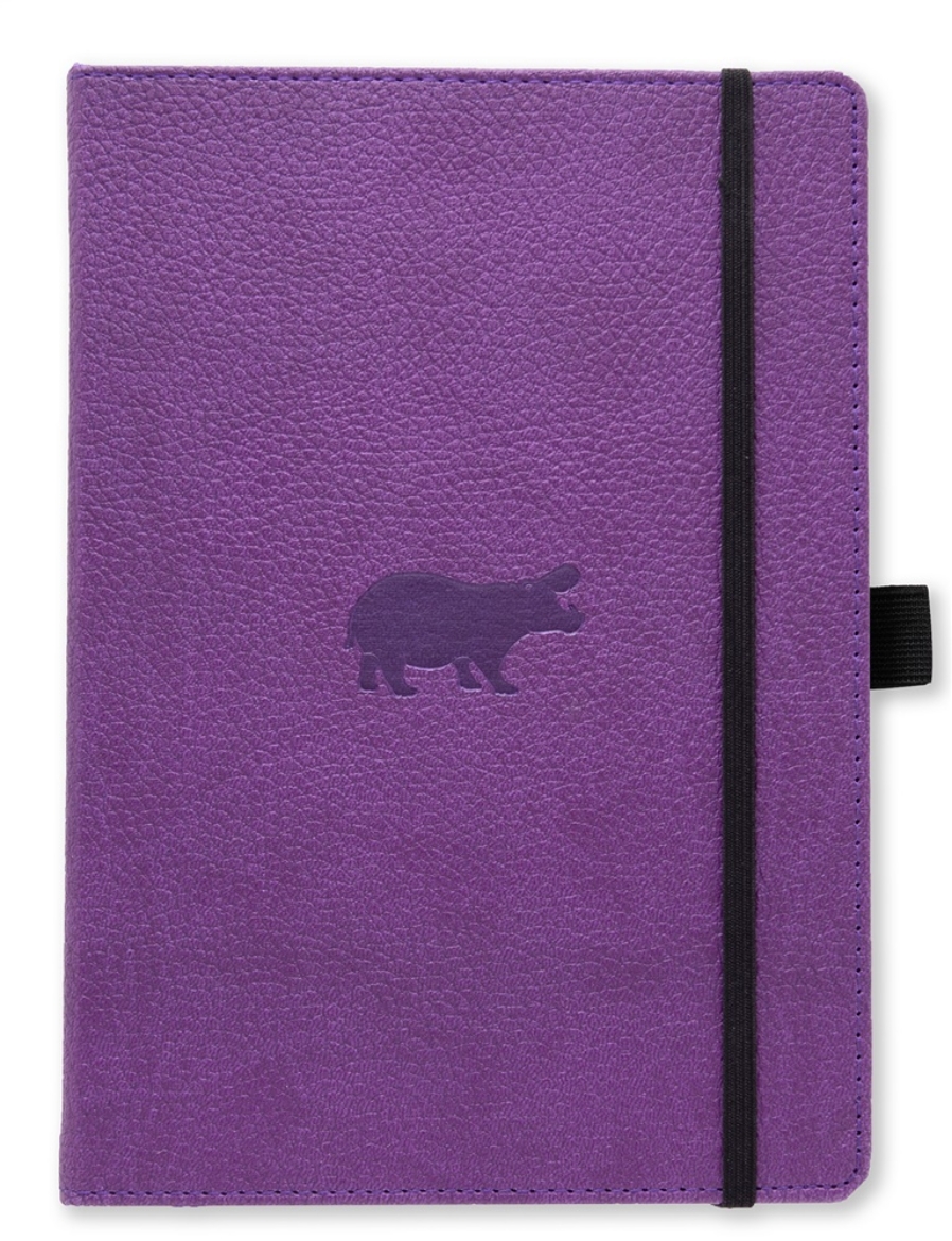 Picture of Dingbats* Wildlife A5+ Purple Hippo Notebook - Graph