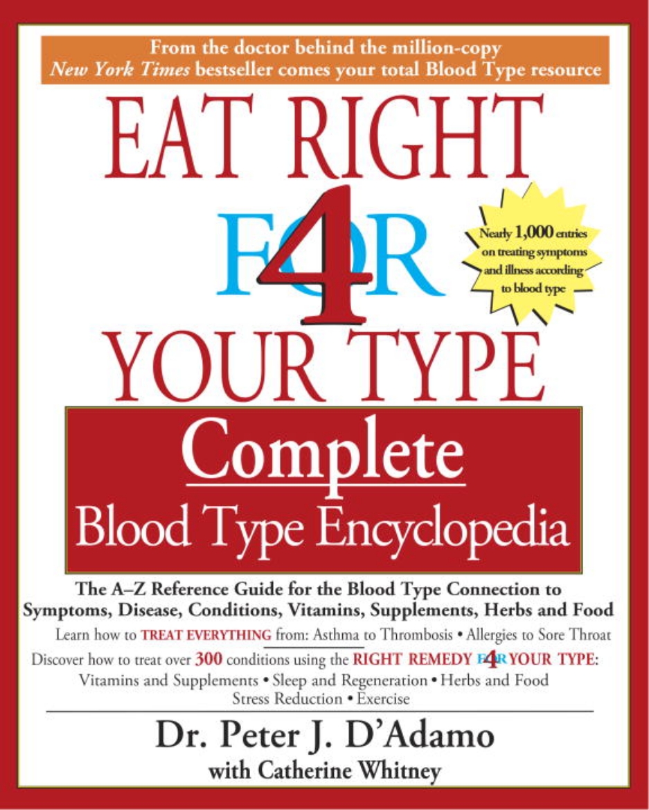 Picture of Eat Right For Your Type Complete Blood Type Encyclopedia