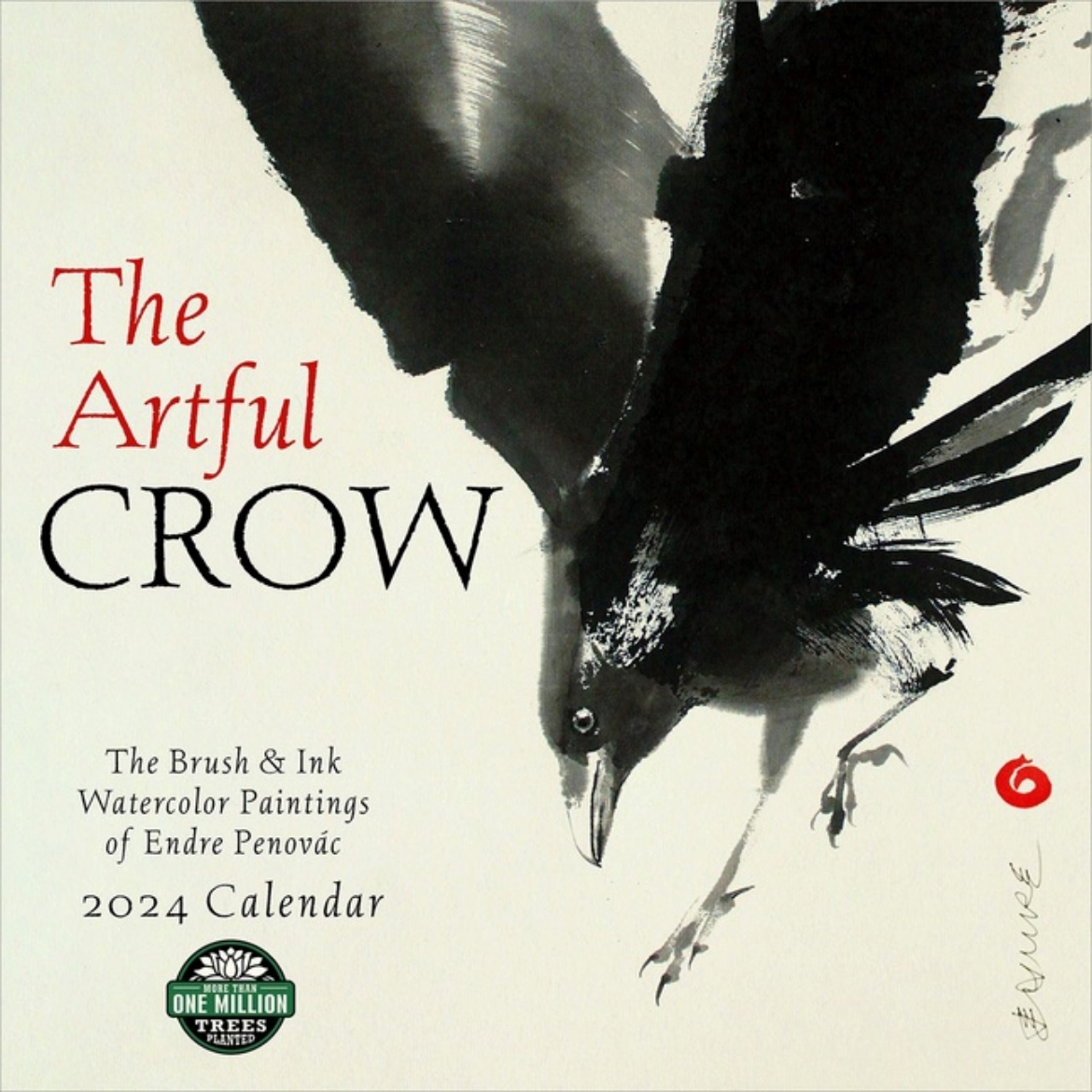 Picture of Artful Crow 2024 Calendar : Brush & Ink Watercolor Paintings