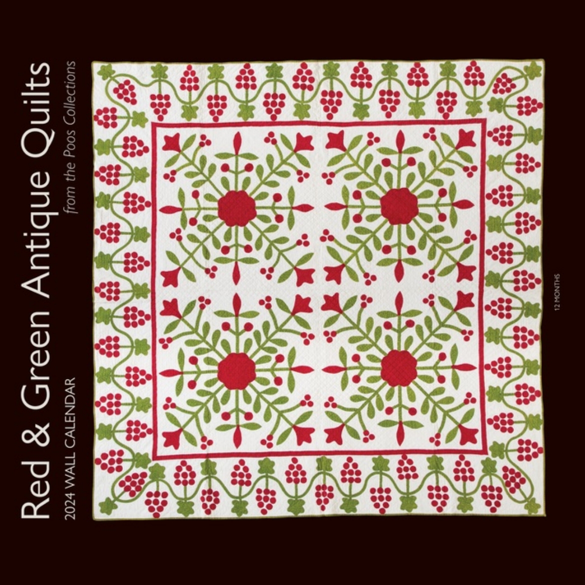 Picture of 2024 Wall Calendar Red  Green Antique Quilts From The Poos Collection