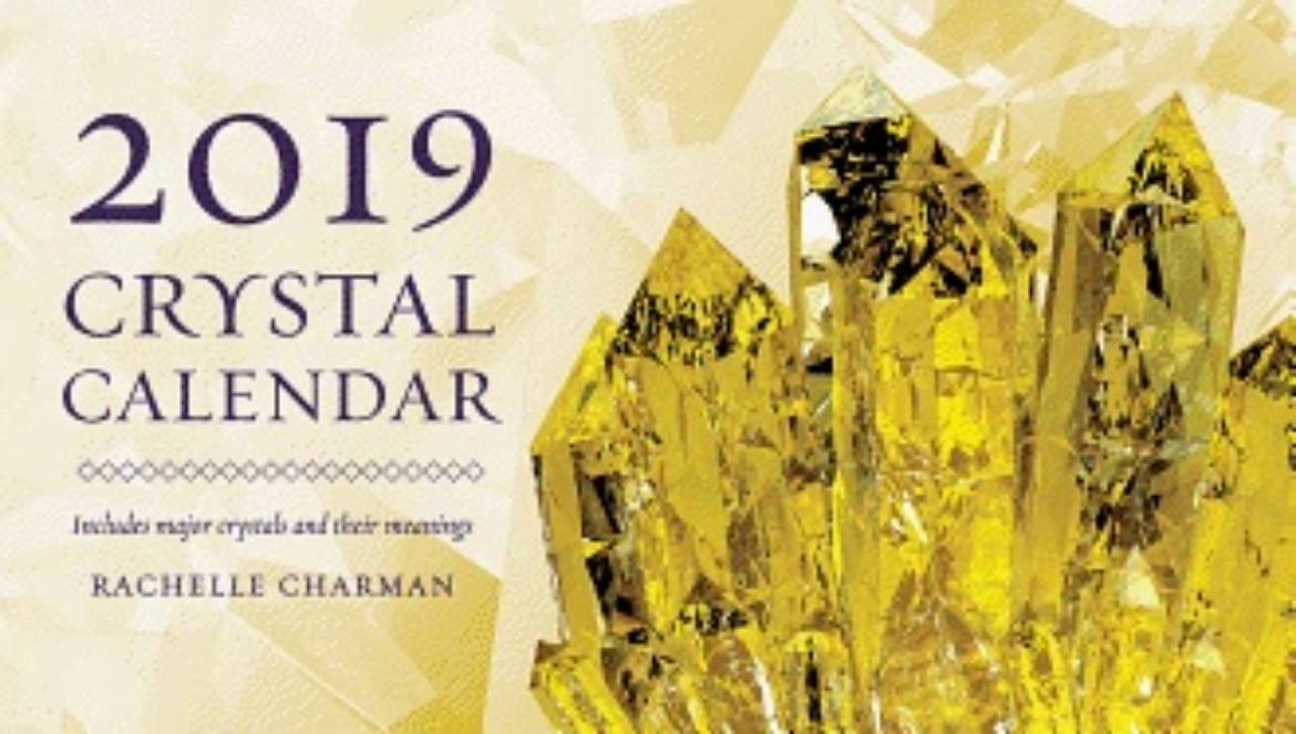 Picture of 2019 crystal calendar - includes major crystals and their meanings