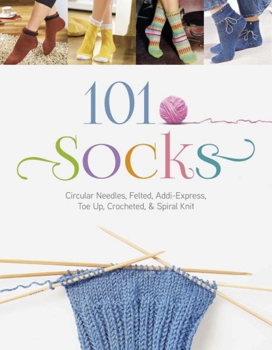 Picture of 101 socks - circular needles, felted, addi-express, toe up, crocheted, and