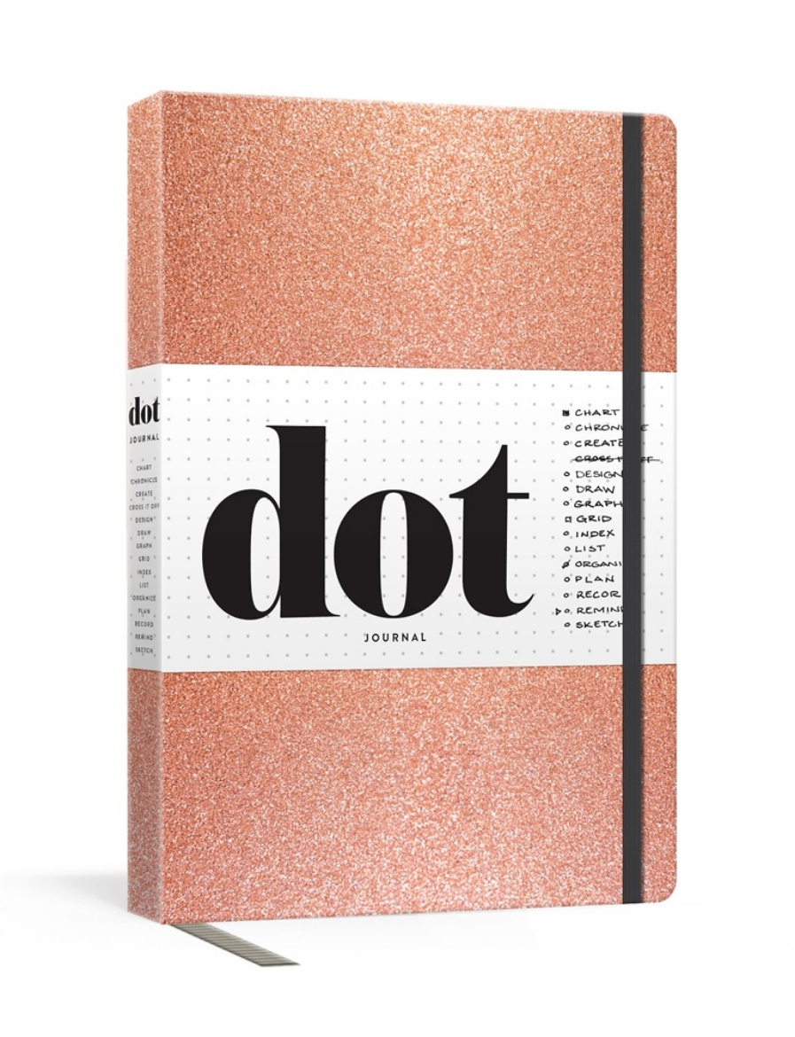 Picture of Dot Journal (Rose Gold): A dotted, blank journal for list-making, journaling, goal-setting: 256 pages with elastic closure and ribbon marker