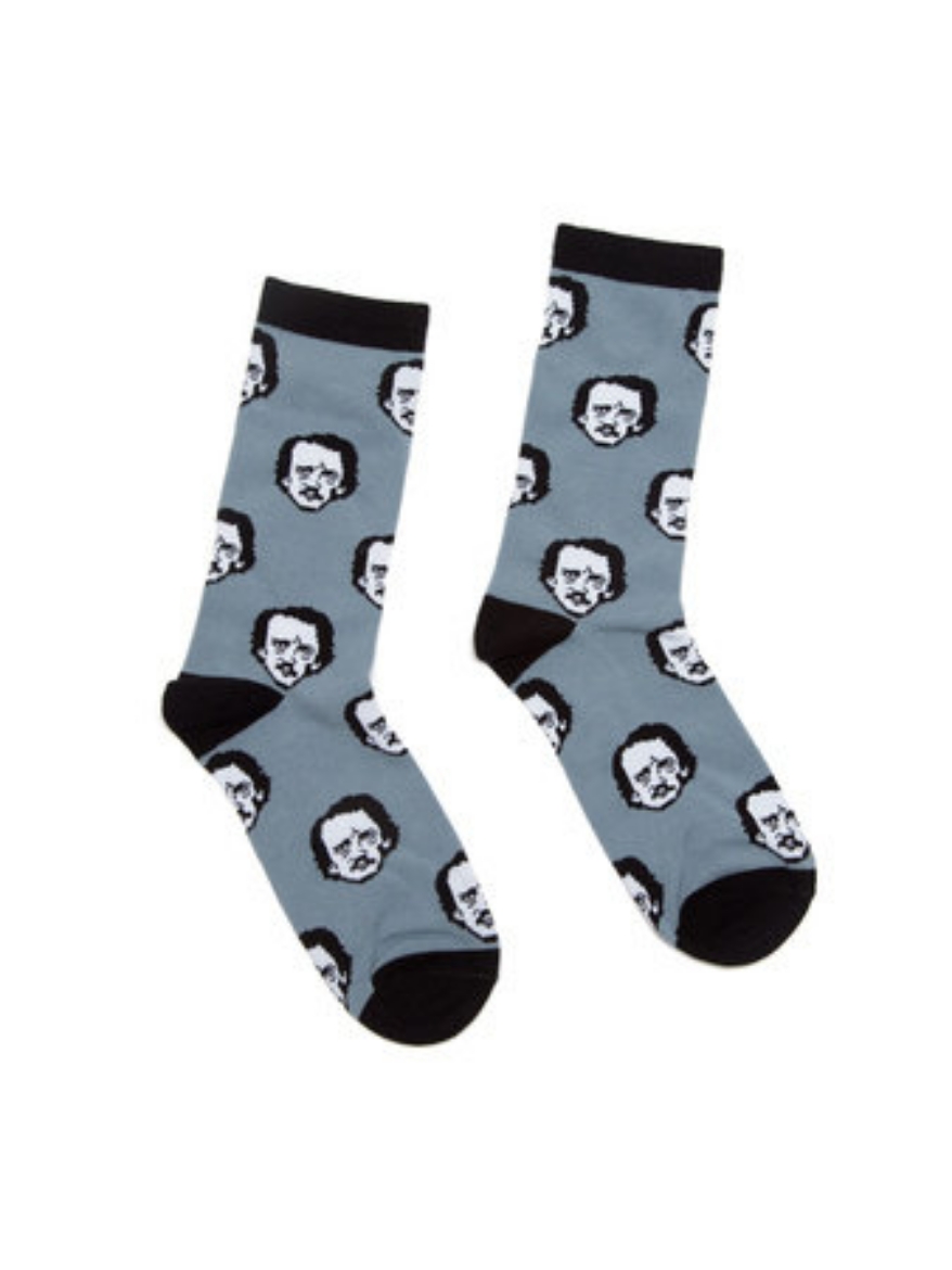 Picture of Edgar Allan Poe-ka Dot Socks - Large