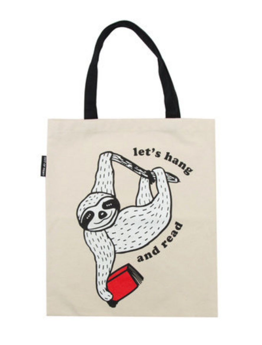 Picture of Book Sloth: Let's Hang and Read Tote Bag