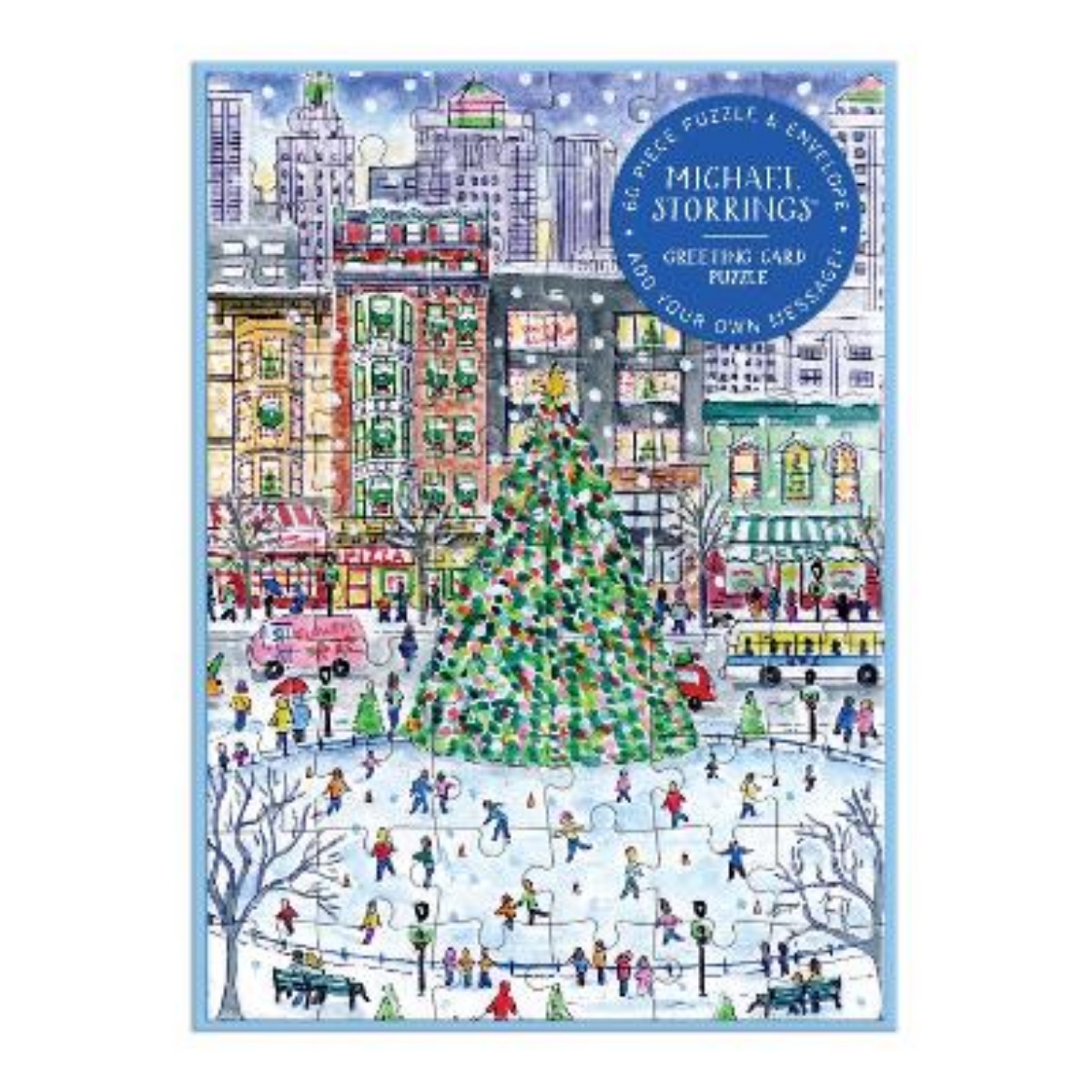 Picture of Michael Storrings Christmas in the City Greeting Card Puzzle