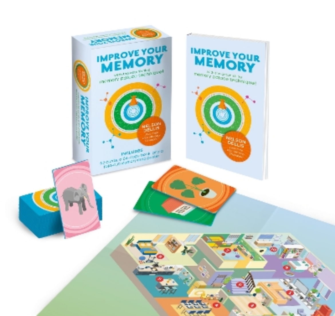 Picture of Improve Your Memory: With the Astonishing Memory Palace Technique: Includes 52 Cards, 64-page Book, and a Fold-out Memory Map Poster