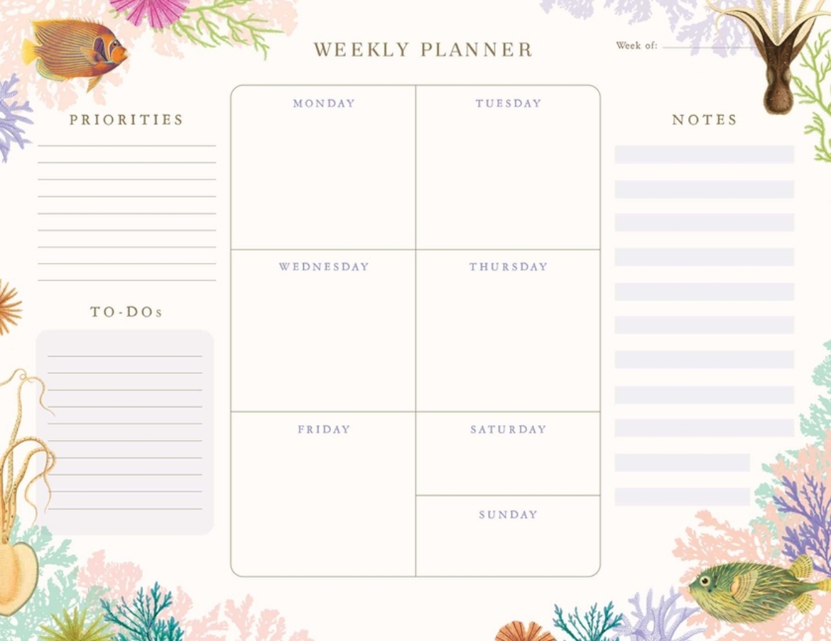 Picture of Art of Nature: Under the Sea Weekly Planner Notepad