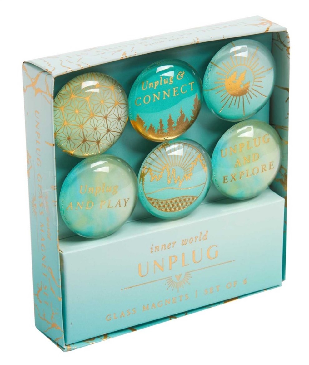 Picture of Unplug Glass Magnet Set (Set of 6)