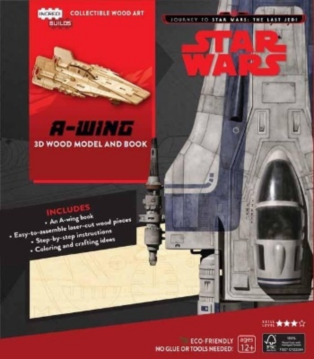 Picture of IncrediBuilds: Star Wars: The Last Jedi: A-Wing 3D Wood Model and Book: Inside the Resistance's High-Speed Interceptor