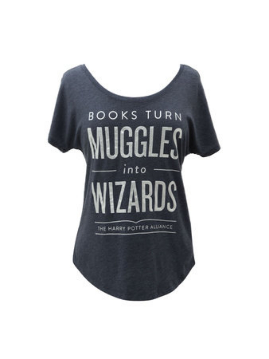 Picture of Books Turn Muggles Into Wizards W Relaxed Fit T-Shirt L