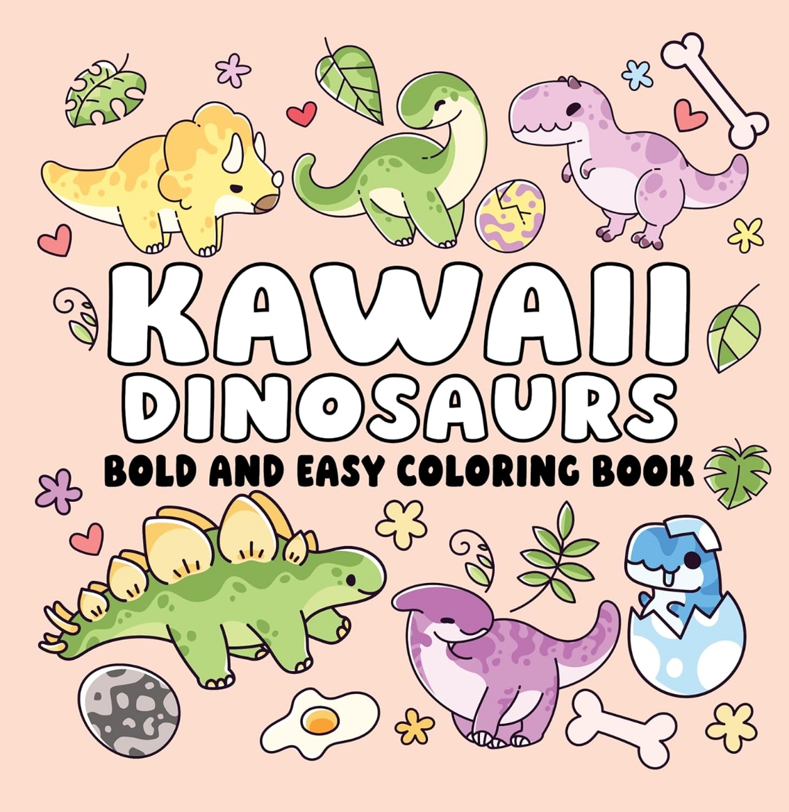 Picture of Kawaii Dinosaurs Bold and Easy Coloring Book
