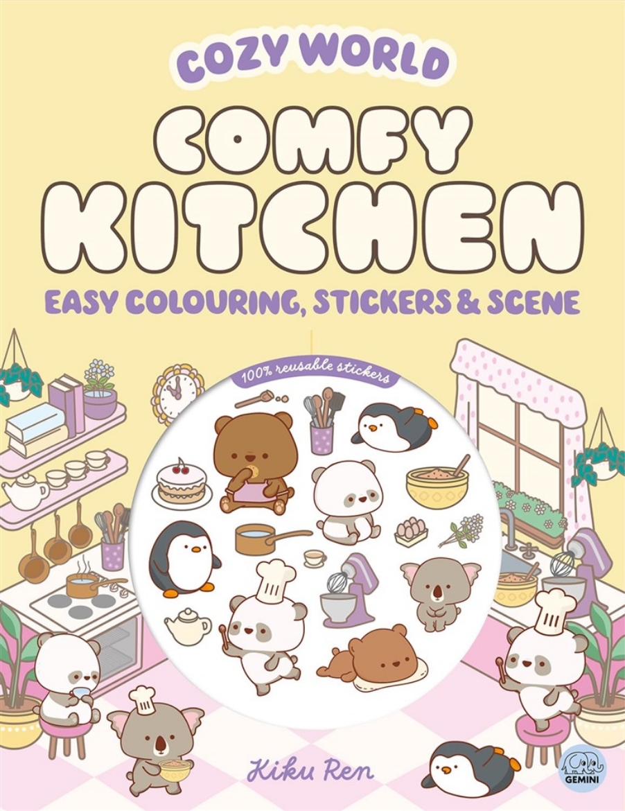 Picture of Cozy World Comfy Kitchen: Easy Colouring and Sticker Scene for Teens, Young