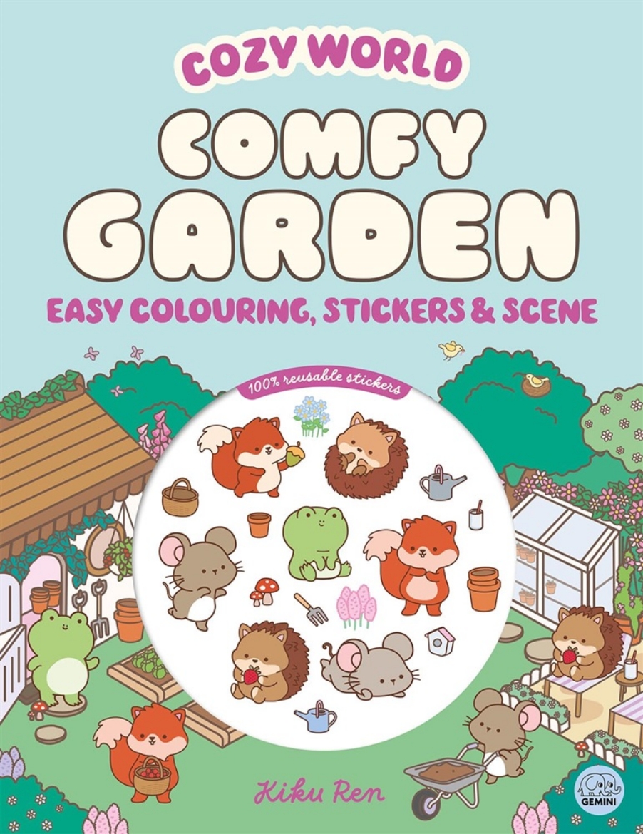 Picture of Cozy World Comfy Garden: Easy Colouring and Sticker Scene for Teens, Young