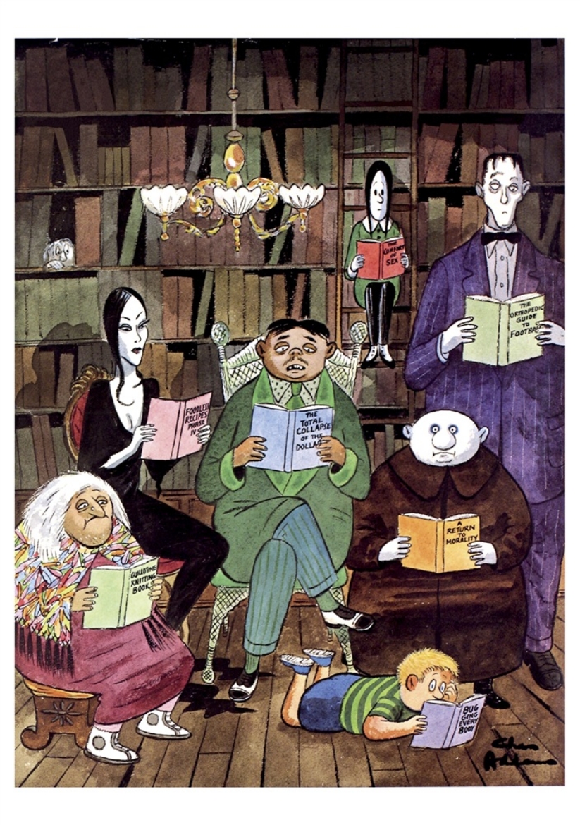 Picture of Charles Addams: The Addams Family Reading Notecard