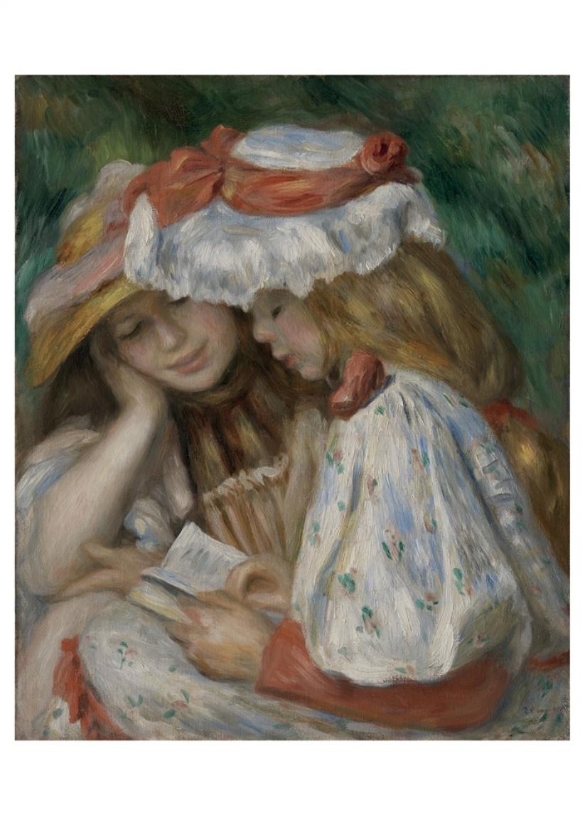 Picture of Pierre-Auguste Renoir: Two Girls Reading Notecard