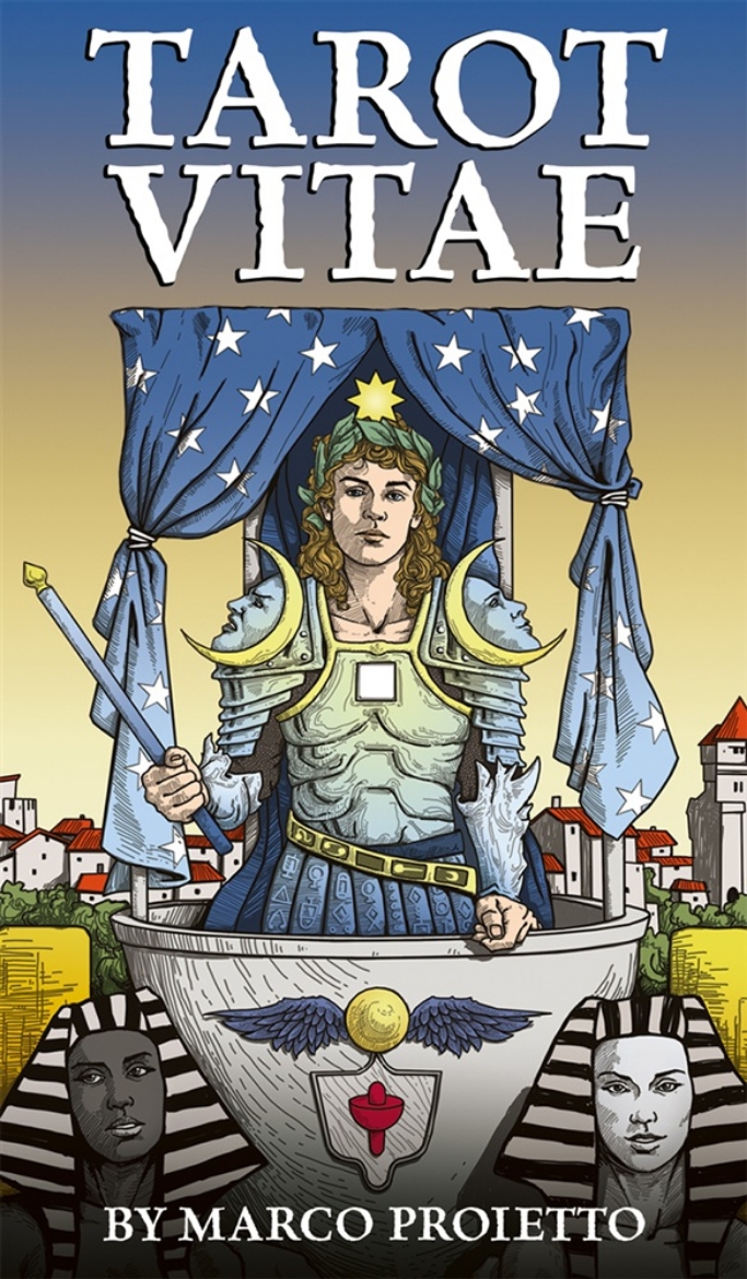 Picture of Tarot Vitae: Iconic Rider-Waite-Smith Symbolism, 78 Cards, Engraving Style Artwork, Bold Color Palette and Details, 136-Page Guidebook of Insightful Meanings