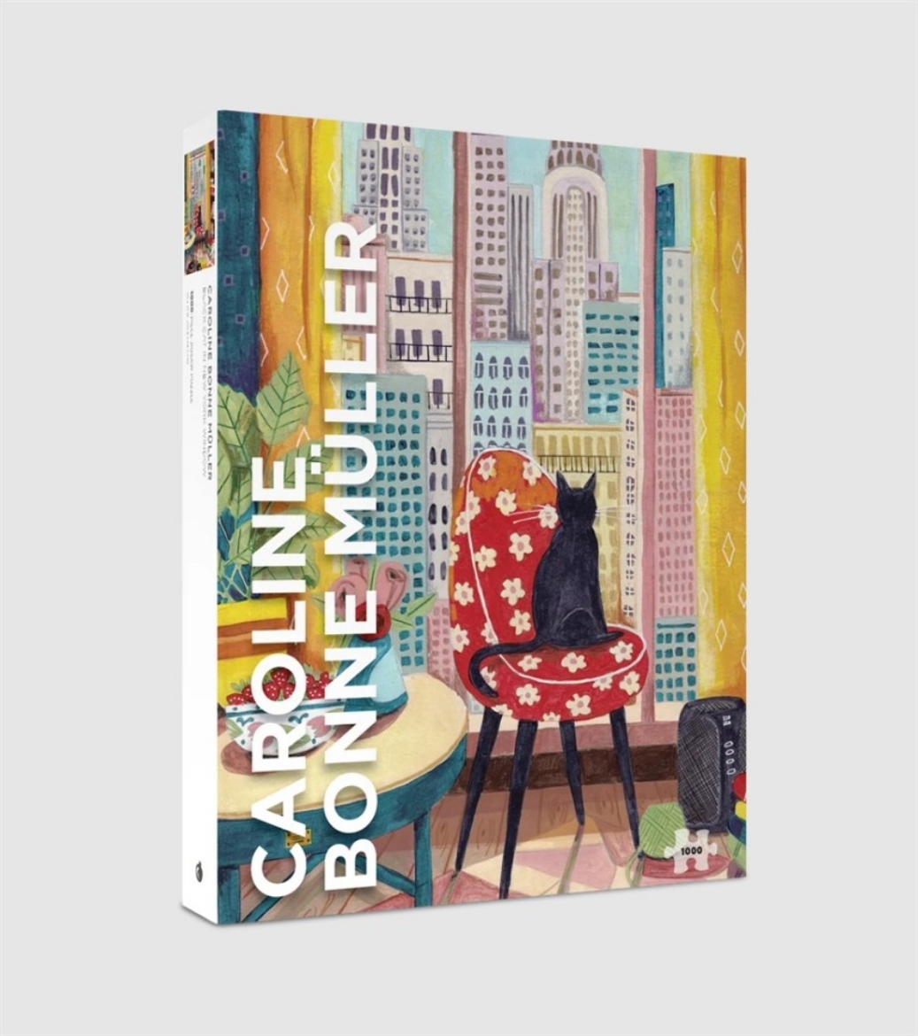 Picture of Caroline Bonne Müller: Black Cat in New York Window 1000-Piece Jigsaw Puzzle