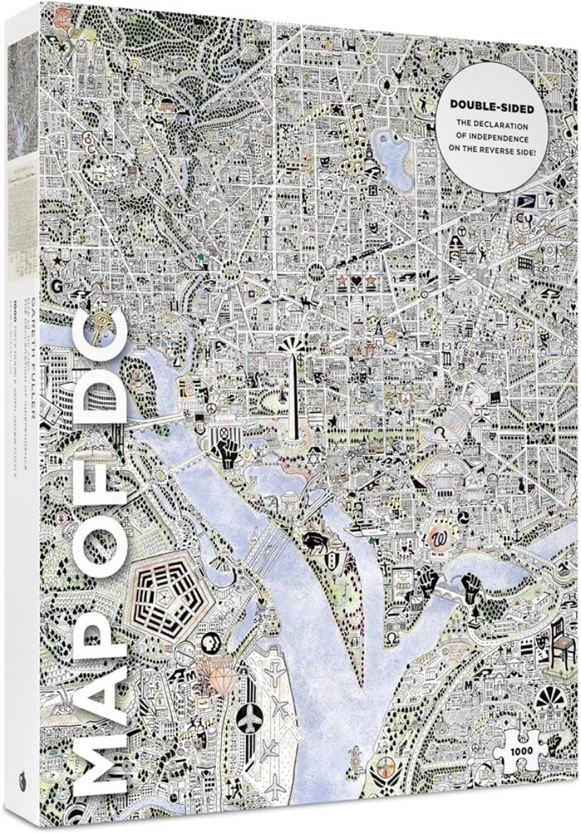 Picture of Gareth Fuller: Map of DC and The Declaration of Independence 1000-Piece Double Sided Jigsaw Puzzle