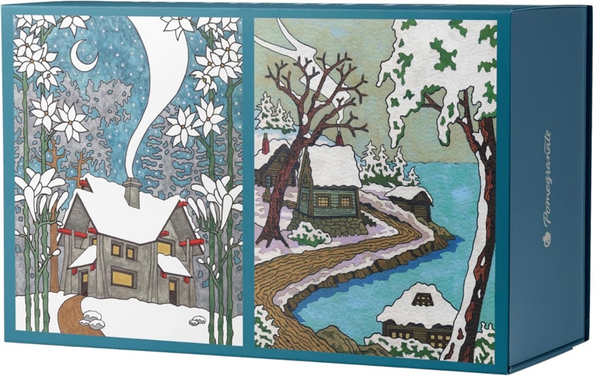 Picture of CJ Hurley: Snowy Cabins 120-Piece Double-Sided Jigsaw Puzzle Set