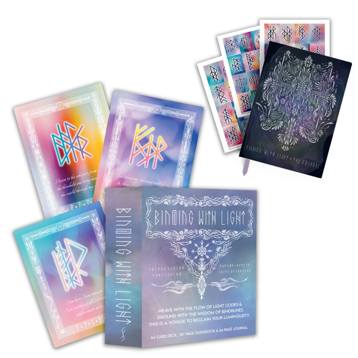 Picture of Binding with Light: A Sacred Journey to Reclaim Your Inner Light (44 Full-Color Cards, 187-Page Full-Color Guidebook, and 64-Page Journal)